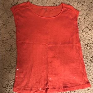 Coral shimmery top